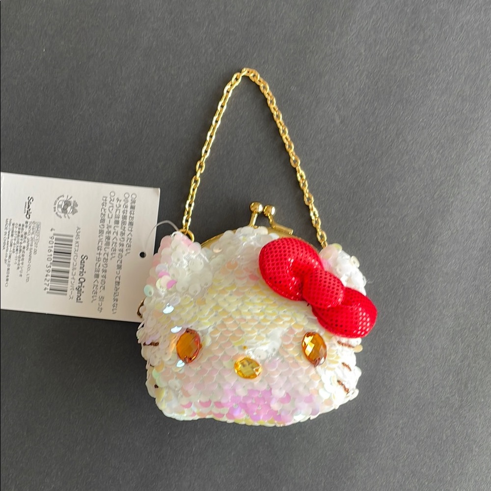 Hello Kitty Sequin Purse with Red Bow
